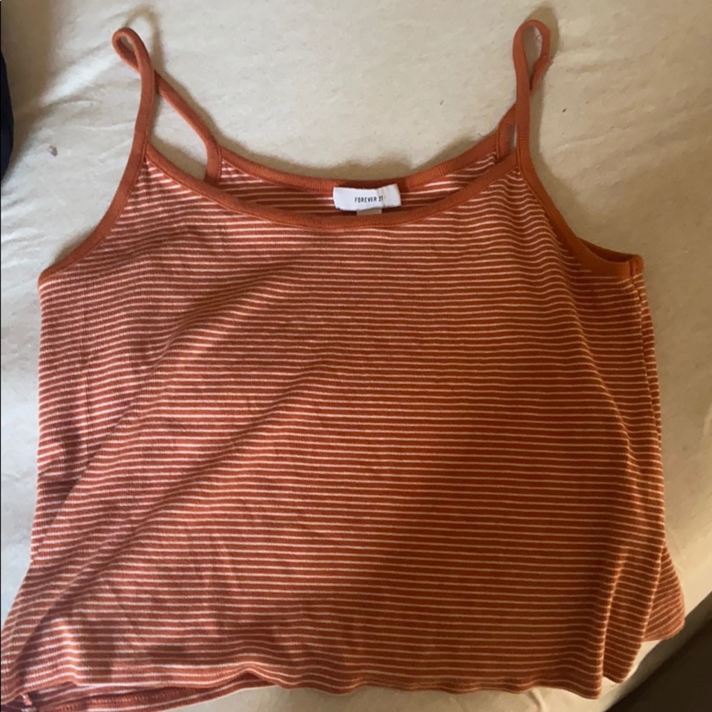 a stripped semi- crop tank top from forever 21